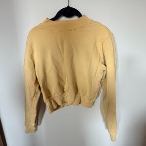 Cotton citizen mock neck cropped sweater yellow XS